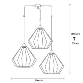 Maden - 4531 Candelabru design interior Negru 80x80x100 cm