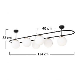 Abacus - 4911 Candelabru design interior alb 
 negru 124x40x33 cm