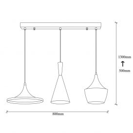 Elmas - 3561 Candelabru design interior 
 Negru Aur 80x80x130 cm