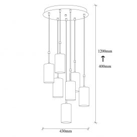 Kem - 6391 Candelabru design interior Aur Negru 
 43x43x120 cm