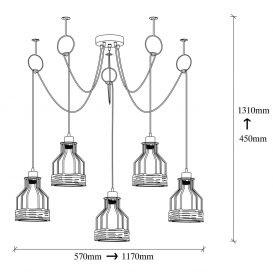 Fiko - 6561 Candelabru design interior Negru 117x117x131 cm