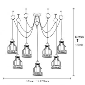 Fiko - 6566 Candelabru design interior Negru 137x137x131 cm