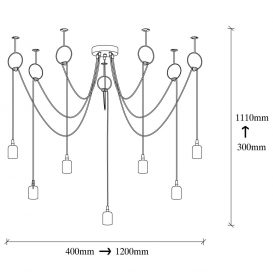 Sırın - 6846 Candelabru de design interior 
 Nichel negru 120x120x111 cm