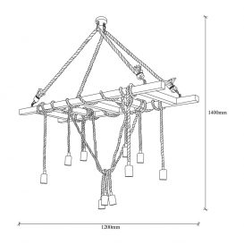 Erebos - 103-AV Candelabru de design interior lemn 120x42x137 cm