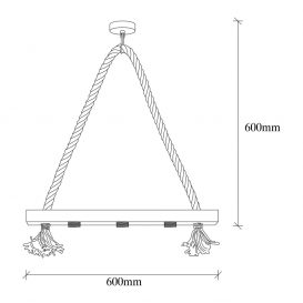 Erebos - 105-AV Candelabru de design interior Lemn 60x9x60 cm