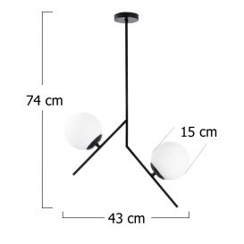 Dolunay - 144-AV Candelabru design interior Negru 43x15x74 cm