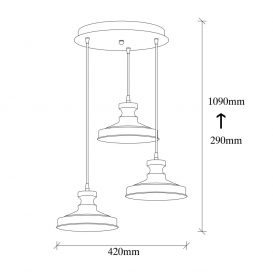 Berceste - 182VINTAGE-S2 Candelabru de design interior Vintage 42x42x109 cm