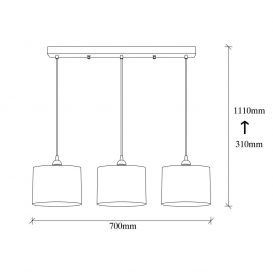 Berceste - 195negru-S1 Candelabru de design interior Negru 70x20x110 cm