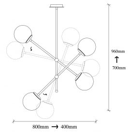 Best - 631-S Candelabru de design interior Negru 80x80x70 cm