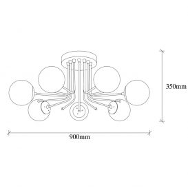 Daisy - 146-AV Candelabru design interior alb 
 auriu 90x90x35 cm