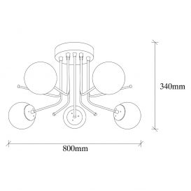 Daisy - 146-AV2 Candelabru design interior alb 
 auriu 80x80x34 cm