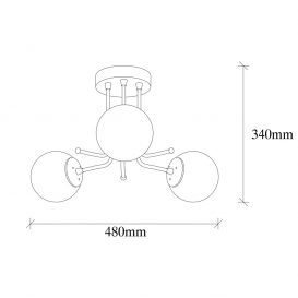 Daisy - 146-AV3 Candelabru design interior alb 
 auriu 48x48x34 cm