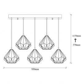 Diamond - 704-5S1 Candelabru design interior Negru 93x93x117 cm