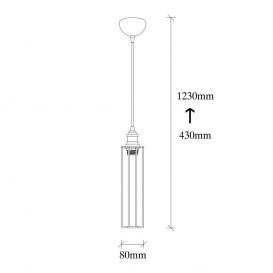 Zumra - 705-S Candelabru design interior Negru 8x8x123 cm