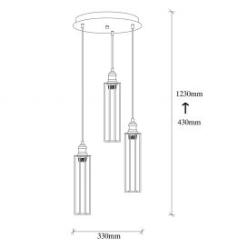 Zumra - 705-S2 Candelabru de design interior Negru 33x33x123 cm