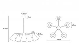 Manavgat - N-541 Candelabru design interior Multicolor 58x58x68 cm