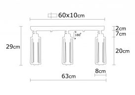 Likya - N-1016 Candelabru design interior Negru 63x63x29 cm