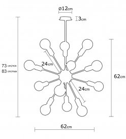 Harput - N-1314 Candelabru design interior Negru 62x62x83 cm