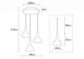 Berceste - N-1374 Candelabru design interior Negru 40x40x114 cm