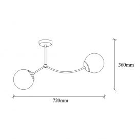 Chromosome - 1011 Design interior Candelabru alb 
 Negru 72x15x36 cm