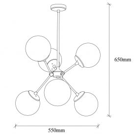 Gondol - 1121 Candelabru design interior alb 
 auriu 55x55x65 cm