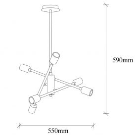 Ozbest - 1221 Candelabru de design interior Vintage 55x55x59 cm