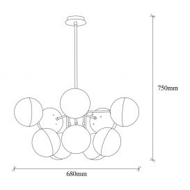 Cotiera - 1273 Design interior Candelabru alb 
 auriu 68x68x75 cm