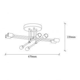 Evacuare - 1322 Design interior Candelabru Negru 67x67x22 cm