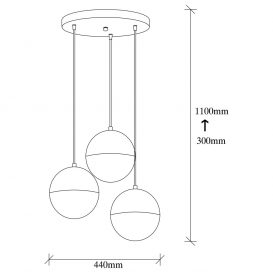 Bastos - 6151 Candelabru design interior Vintage 
 alb 44x44x111 cm