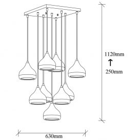 Yıldo - 6893 Candelabru de design interior Negru 63x63x112 cm