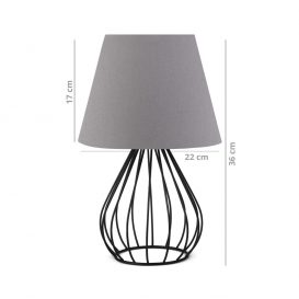 AYD - 2602 Abajur lampa Gri 17x17x36 cm