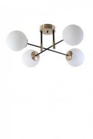 Dolunay 4 Lü Eskitme Beyaz Camlı Avize Candelabru design interior alb 65x65x35 cm