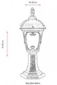 BSU-68181-BKR-K Exterior Design interior Lampă de perete Maro 20x20x cm