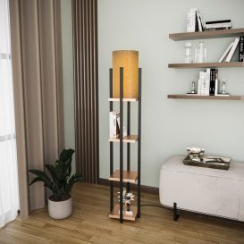 Lampa de raft - 8114 Lampa de podea design interior 
 Negru Cupru 25x20x130 cm