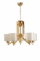   Ruby 5 Li Gold Bal Camlı Avize Candelabru design interior Aur 60x60x75 cm