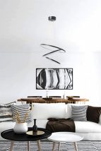   Lüx Çember 3 Lü Siyah Ledli Avize 3 Renk Candelabru de design interior Negru 50x30x80 cm