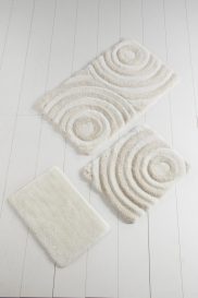 Set covoare pentru baie Wave (3 piese) ECRU