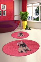 Set covoare de baie Pink Pug (2 piese) Multicolor