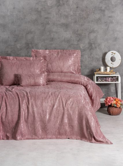 Set cuvertură de pat Dalya Dusty rose