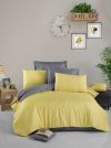 Set cuvertură de pat dublu Yellow Satin Galben gri