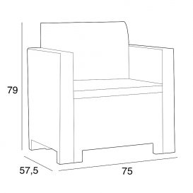 Alabama 01 Set mobilier de terasă pentru 2 persoane Maro