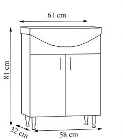 Dulap baie Ikeany cu chiuveta 60 cm alb