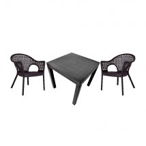 Set mobilier de gradina XXL 2 persoane Antracit - Maro