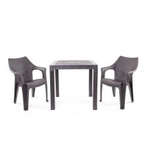 Set mobilier de gradina Taranto 2 persoane Maro-antracit