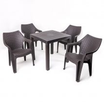 Set mobilier de gradina Taranto 4 persoane Maro-antracit