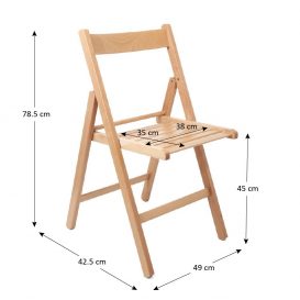 Scaun pliabil tapitat Tatti din lemn de fag - 4 buc