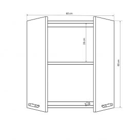 Salandra Element bucatarie dulap superior cu doua usi sonoma 60 x 60 x 30 cm