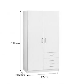 Dulap Riava 97cm F 2D3S alb