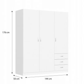 Dulap Riava 144cm F 3D3S alb