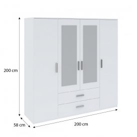 Dulap Verdana 200cm F 4D2S alb